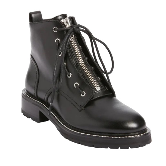 Rag & BoneNWOB Black Leather Cannon Zip Boot - Size IT 40